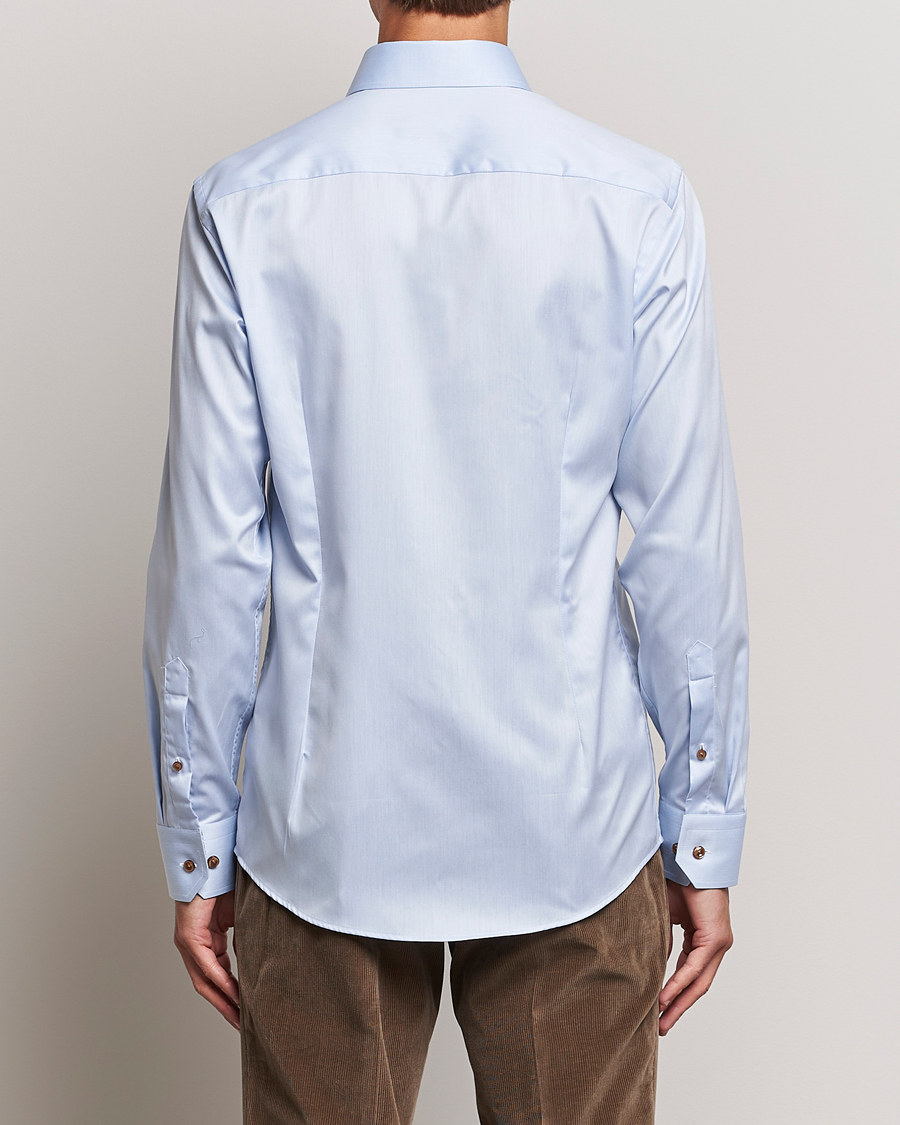 Men | Shirts | Eton | Slim Fit Signature Twill Contrast Shirt Blue