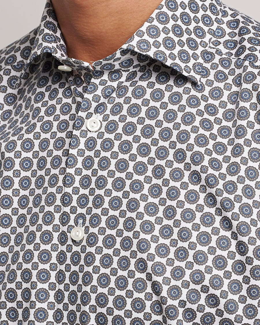 Men | Shirts | Eton | Slim Fit Signature Twill Printed Shirt Brown