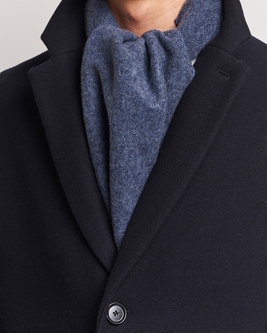 Men |  | Eton | Wool Two-Faced Scarf Navy/Blue