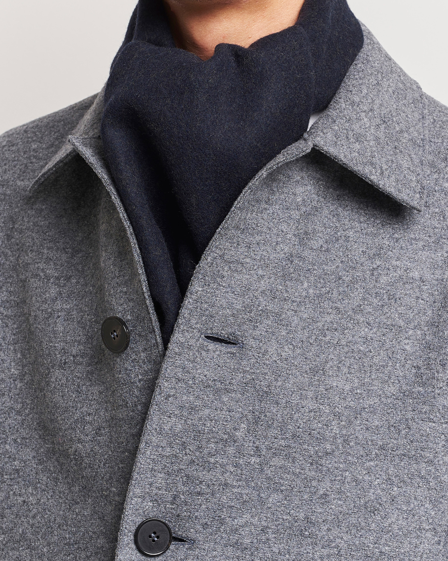 Men | Scarves | Eton | Wool Two-Faced Scarf Green/Navy