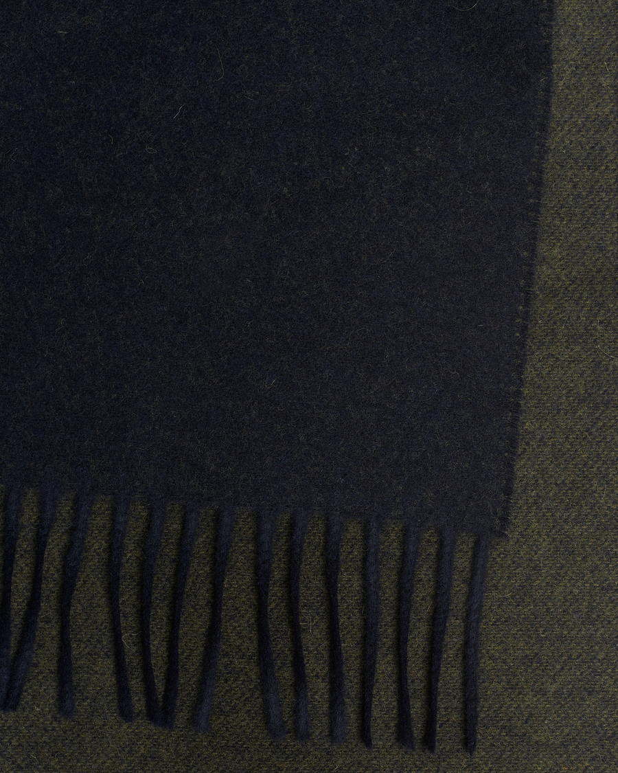 Men | Eton Wool Two-Faced Scarf Green/Navy | Eton | Wool Two-Faced Scarf Green/Navy