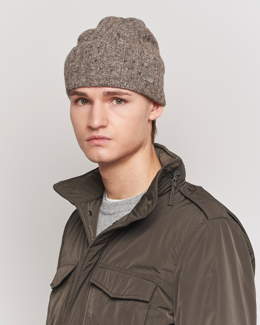 Men | Eton Wool Blend Donegal Beanie Beige | Eton | Wool Blend Donegal Beanie Beige