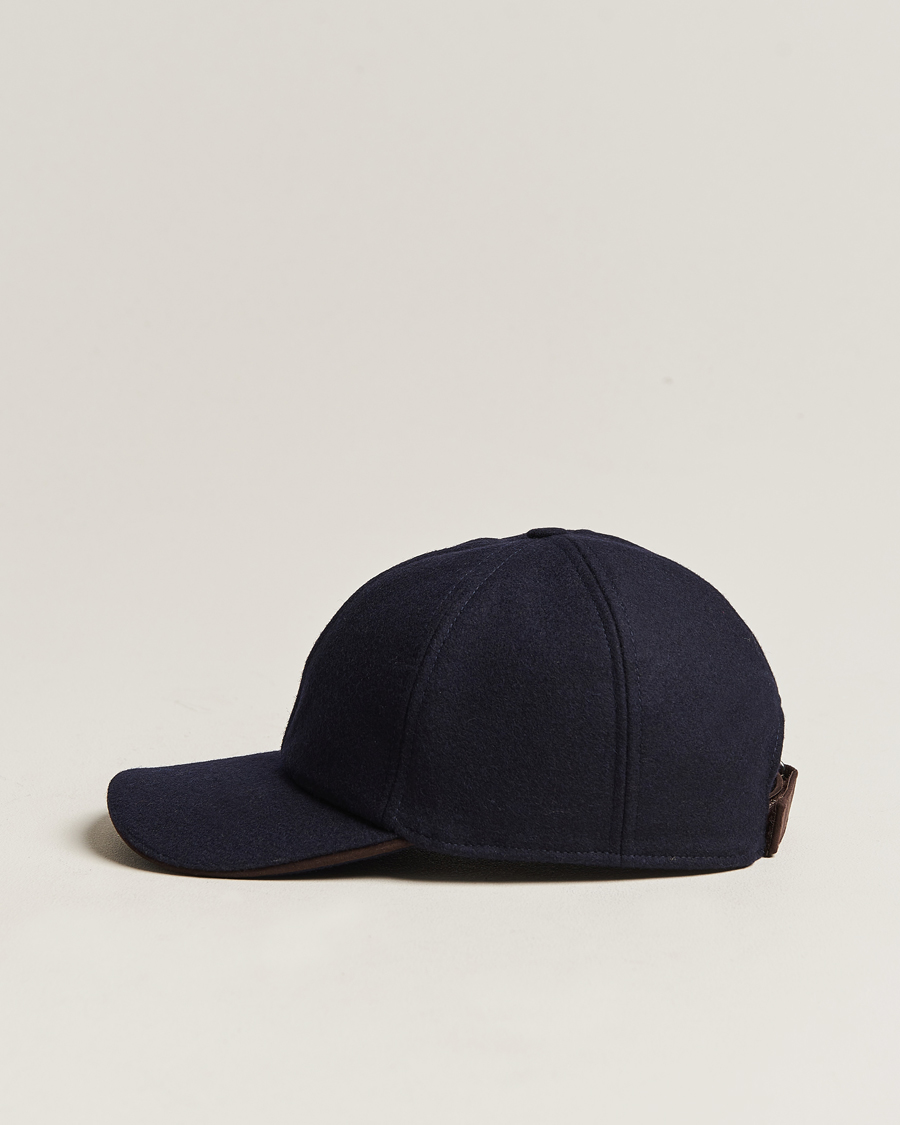 Men | Caps | Eton | Wool Baseball Cap Navy Blue