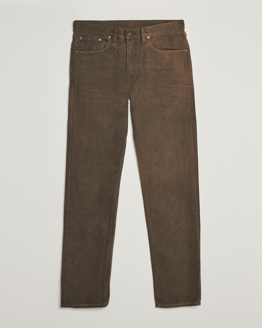 Men | Jeans | RRL | Slim Fit 5-Pocket Denim Distressed Brown