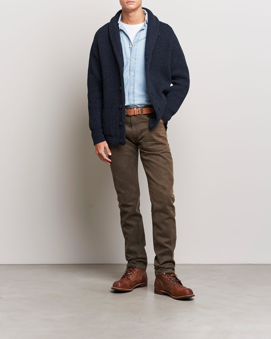 Men | Jeans | RRL | Slim Fit 5-Pocket Denim Distressed Brown