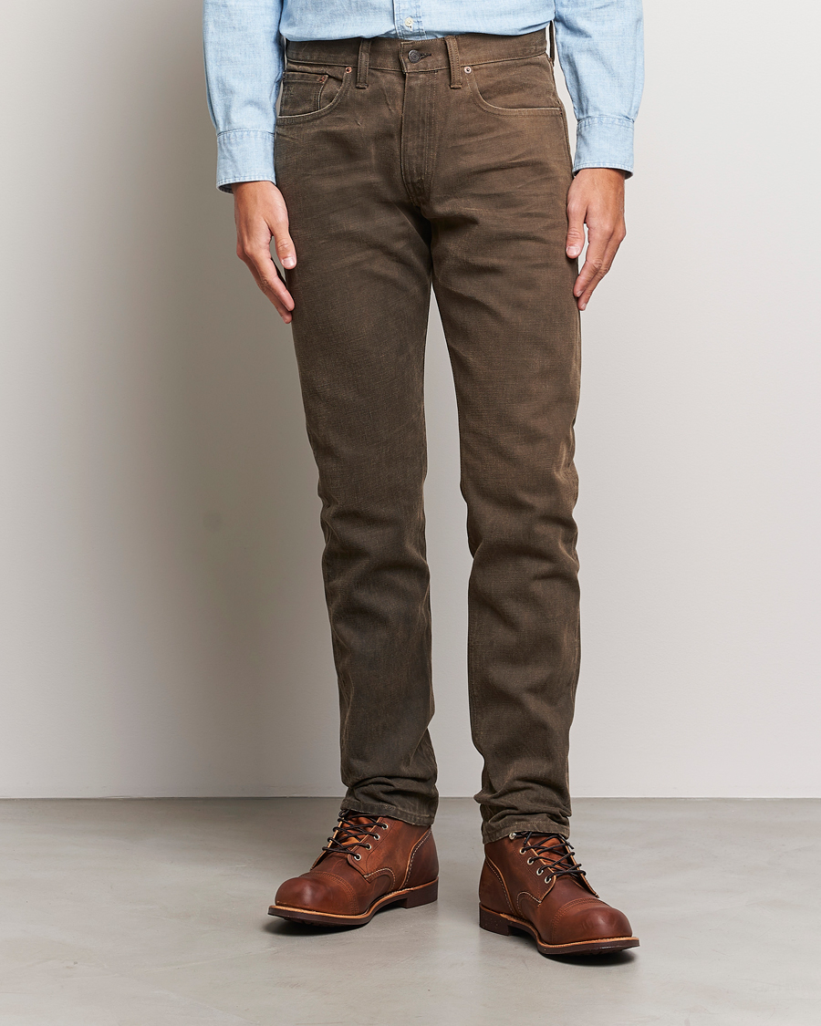 Men | Jeans | RRL | Slim Fit 5-Pocket Denim Distressed Brown