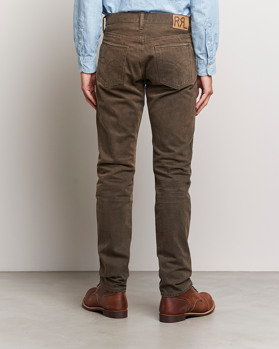 Men | Jeans | RRL | Slim Fit 5-Pocket Denim Distressed Brown