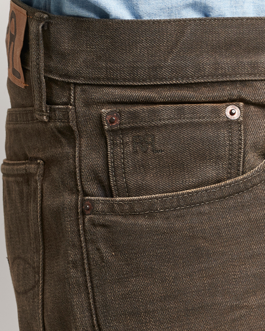 Men | Jeans | RRL | Slim Fit 5-Pocket Denim Distressed Brown