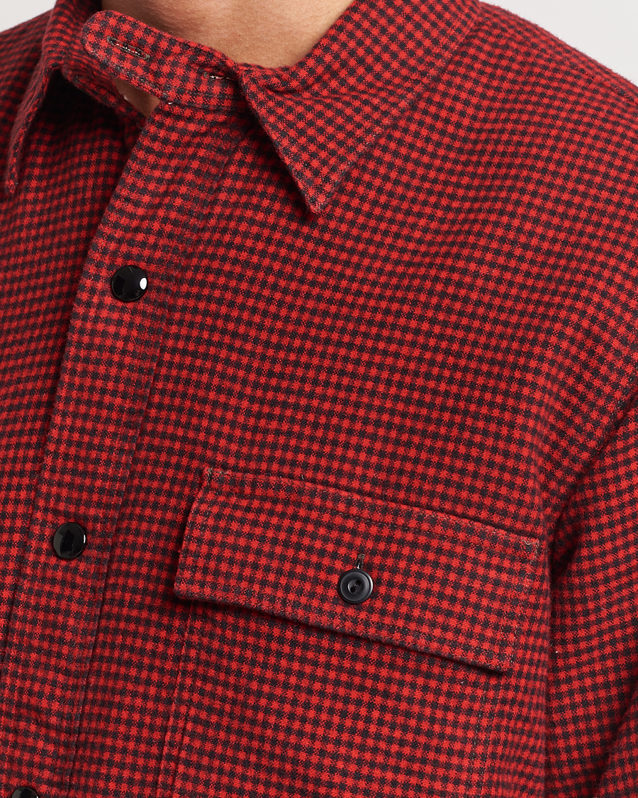 Men | Coats & Jackets | RRL | Vermont Shearling Lined Shirt Jacket Red/Black