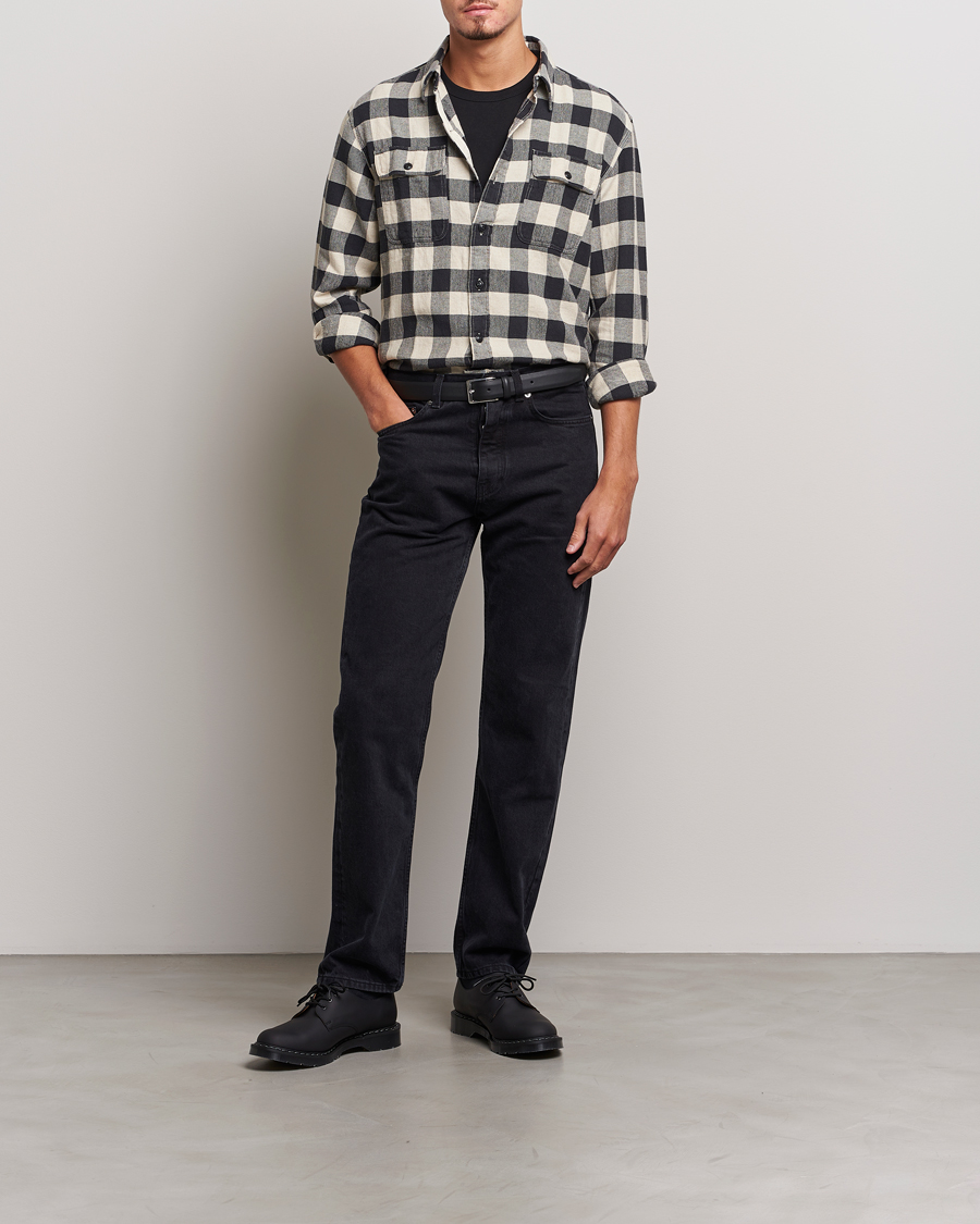 Men | Shirts | RRL | Matlock Plaid Overshirt Black/Cream