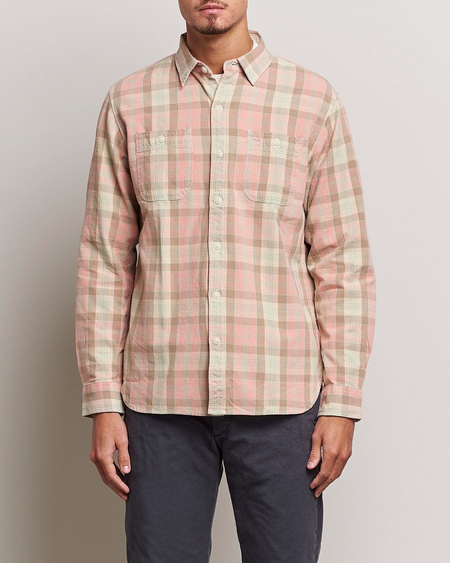 Men | RRL | RRL | Farrell Double Pocket Shirt Pink Multi