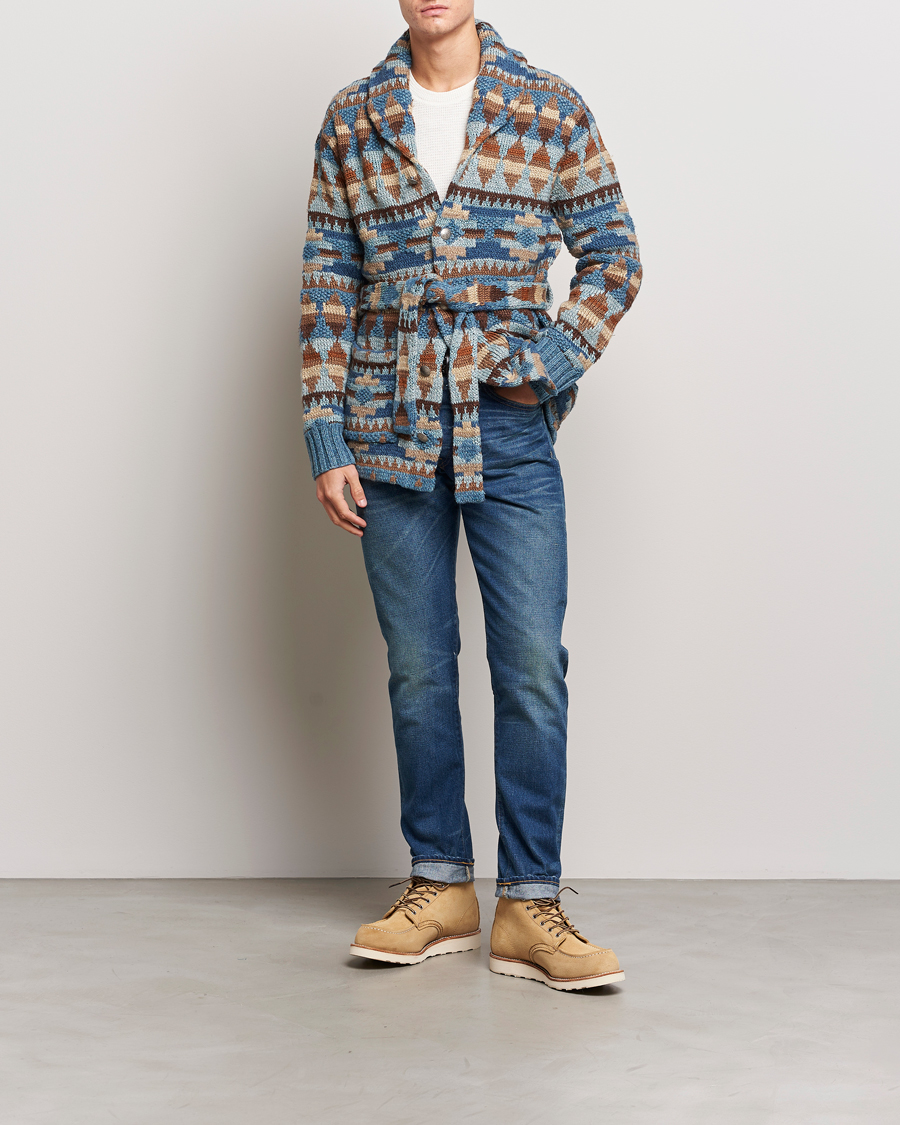 Men | Sweaters & Knitwear | RRL | Ranch Shawl Collar Cardigan Brown/Blue