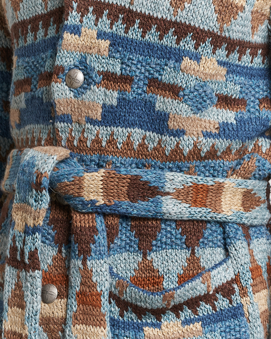 Men | Sweaters & Knitwear | RRL | Ranch Shawl Collar Cardigan Brown/Blue