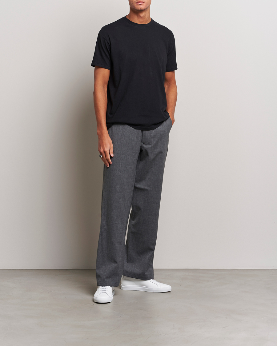 Men | T-Shirts | Auralee | Seamless Crew Neck T-Shirt Black