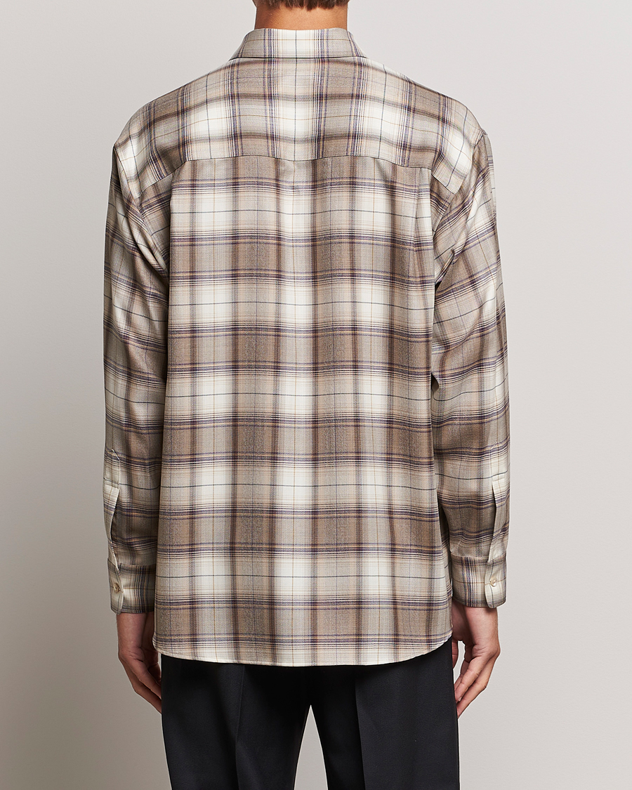 Men | Shirts | Auralee | Super Light Wool Shirt Brown Check