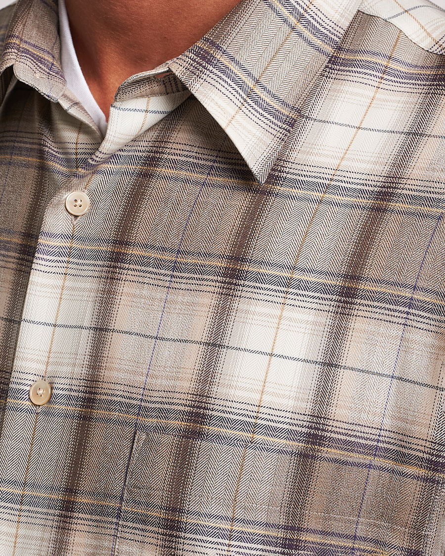 Men | Shirts | Auralee | Super Light Wool Shirt Brown Check
