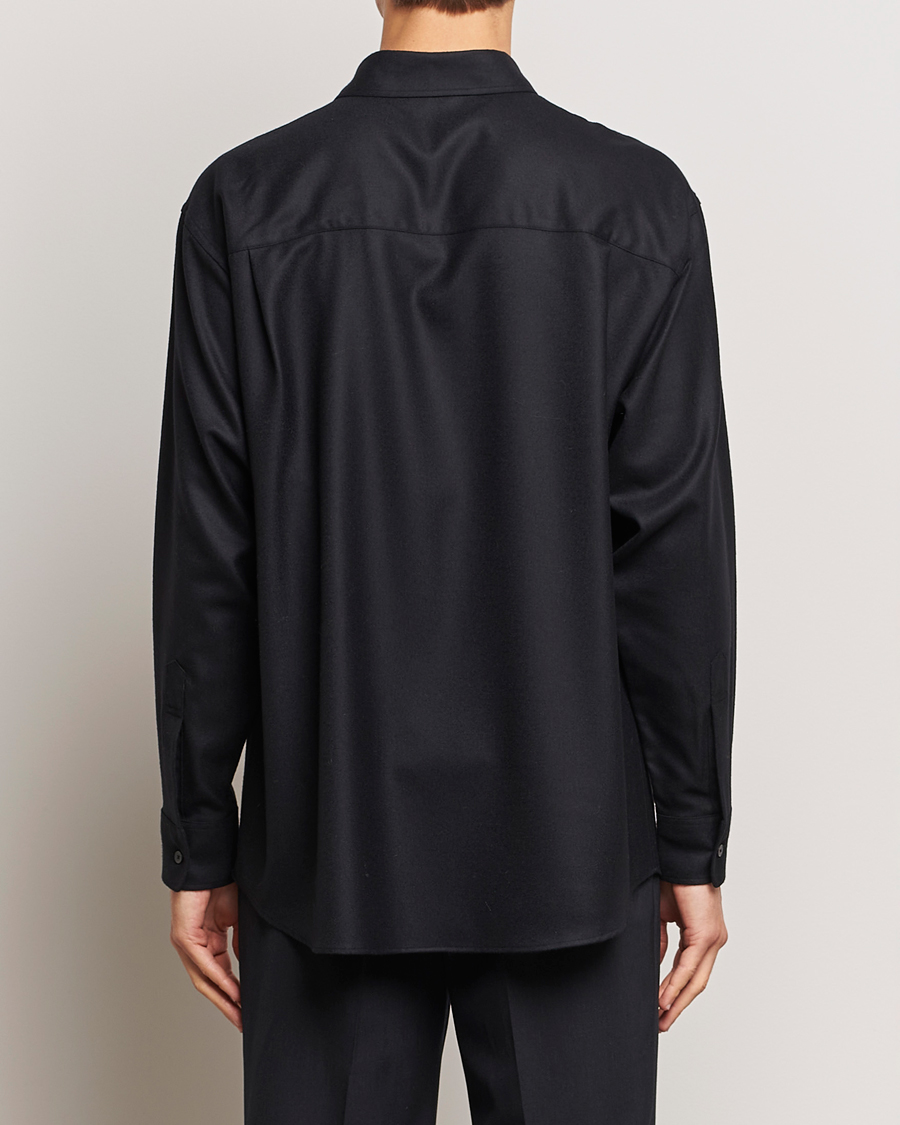 Men | Shirts | Auralee | Super Light Wool Shirt Black