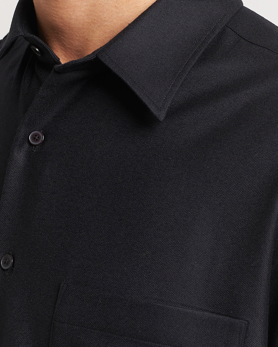 Men | Shirts | Auralee | Super Light Wool Shirt Black