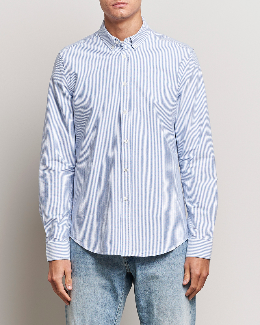 Men | Shirts | Samsøe & Samsøe | Liam Striped Button Down Shirt  Blue/White