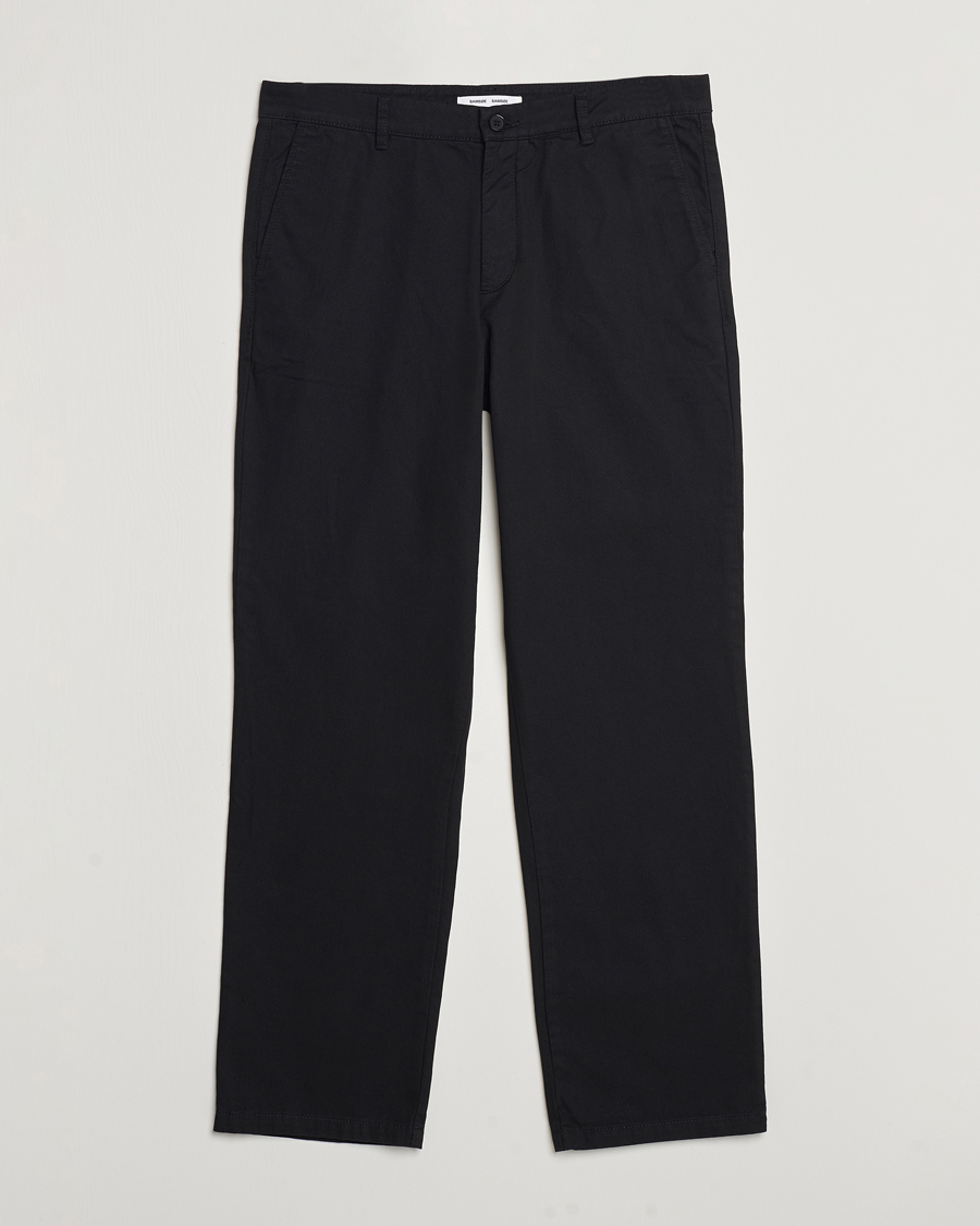 Men | Trousers | Samsøe Samsøe | Johnny Cotton Trousers Black
