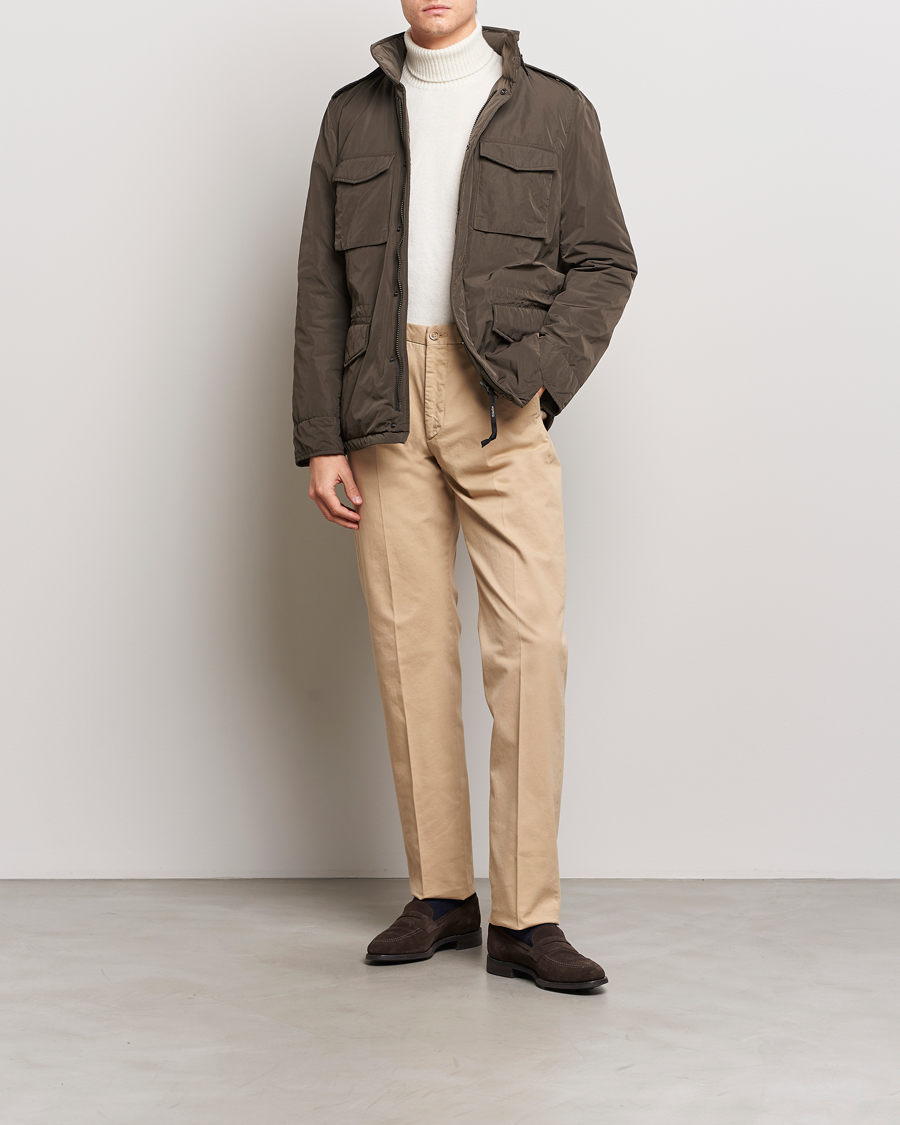 Men | Trousers | Incotex | Straight Fit Cotton Chinos Light Beige