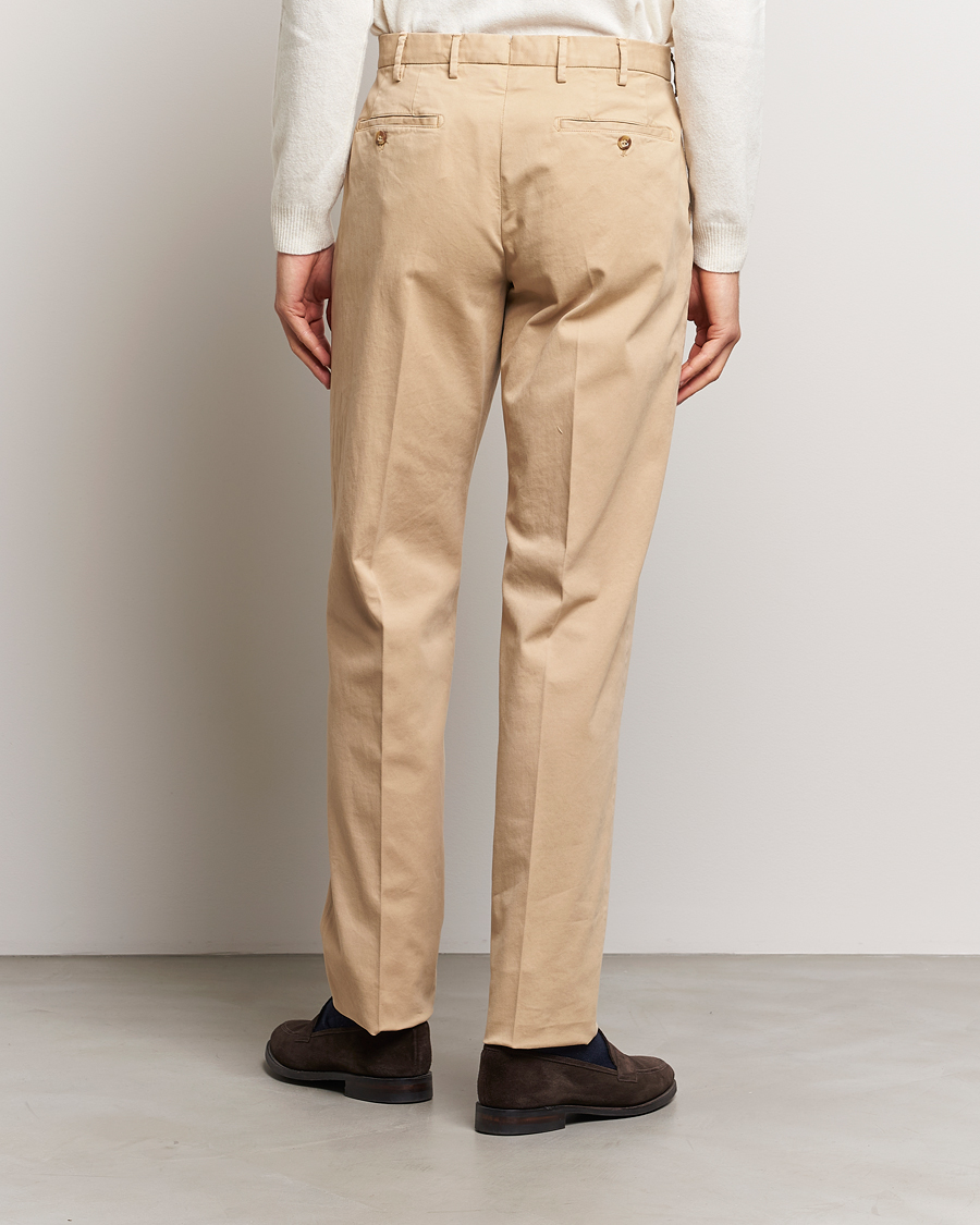 Men | Trousers | Incotex | Straight Fit Cotton Chinos Light Beige