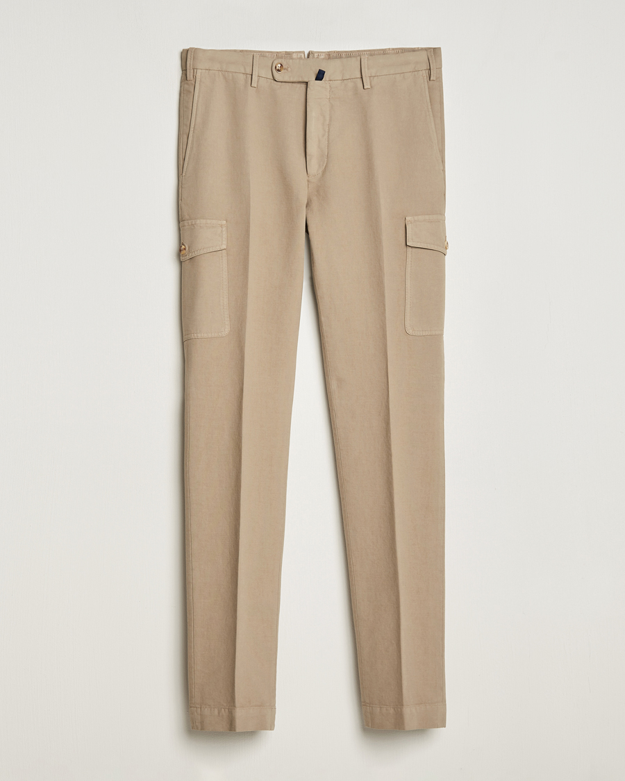 Men | Slowear | Incotex | Slim Fit Cotton Cargo Pocket Trousers Beige