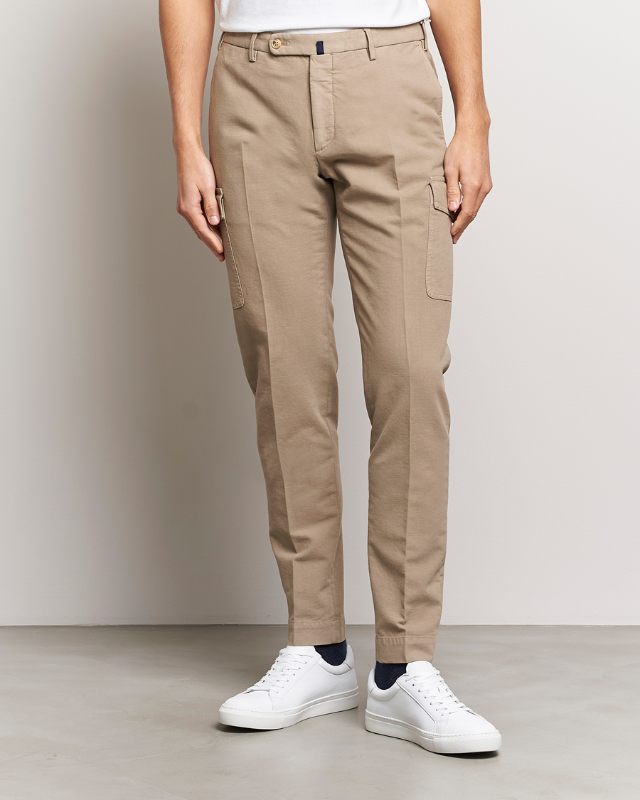 Men | Incotex | Incotex | Slim Fit Cotton Cargo Pocket Trousers Beige