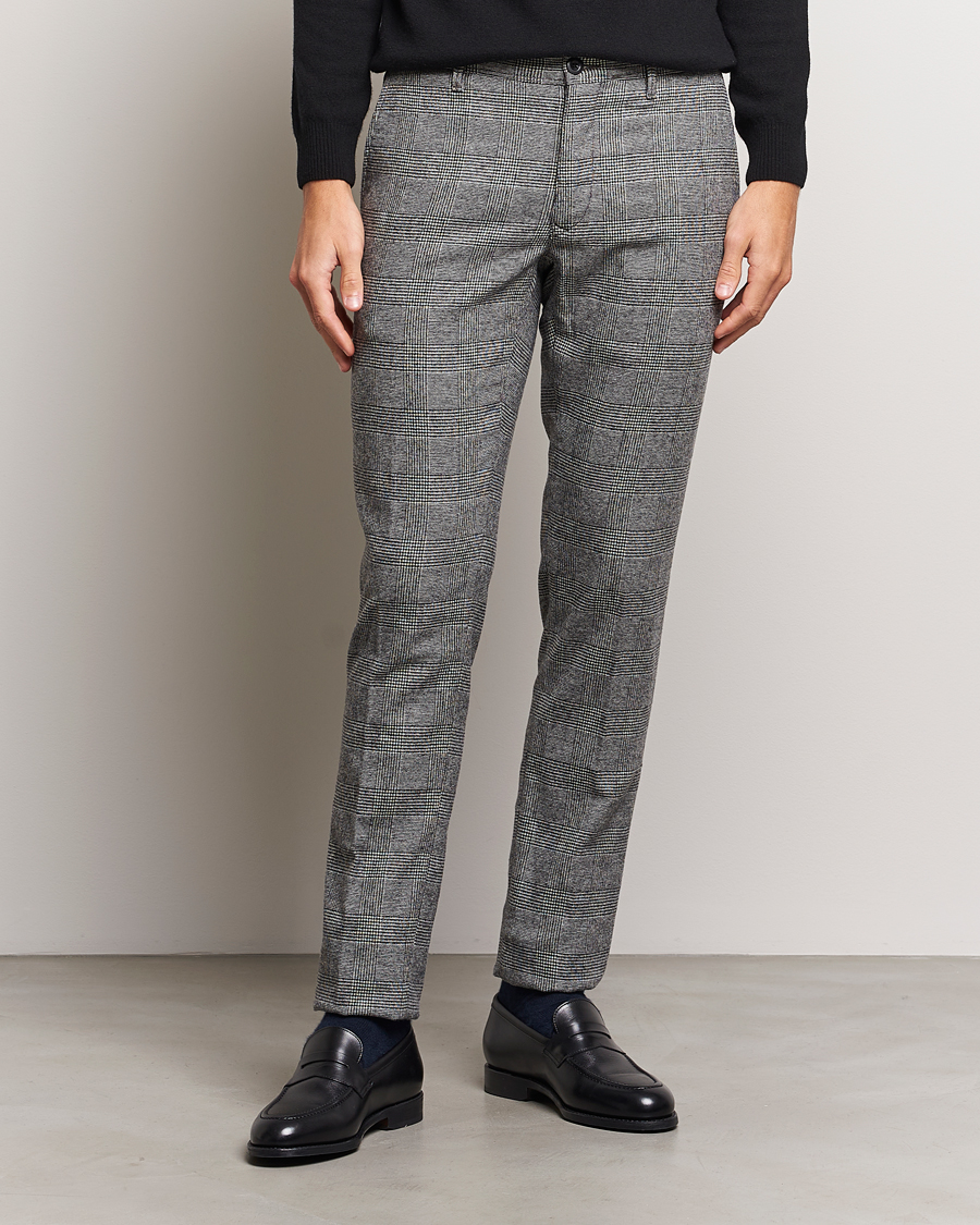 Men | Trousers | Incotex | Slim Fit Prince Of Wales Check Pants Grey