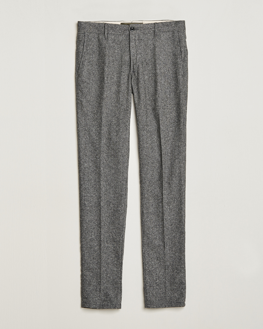 Men | Trousers | Incotex | Slim Fit Washed Wool/Silk Slacks Grey Melange