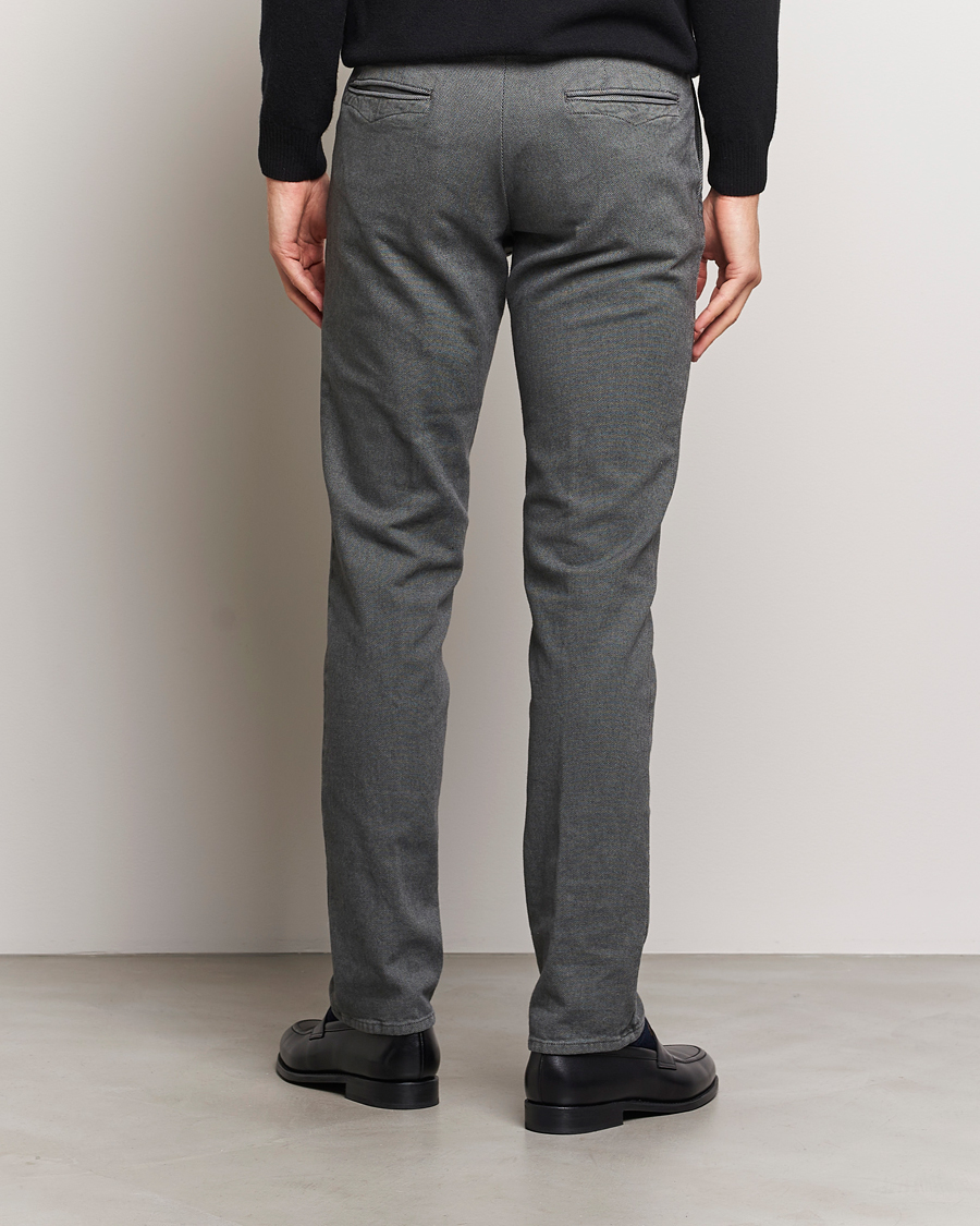 Men | Trousers | Incotex | Slim Fit Overdyed Microstructure Slacks Dark Grey