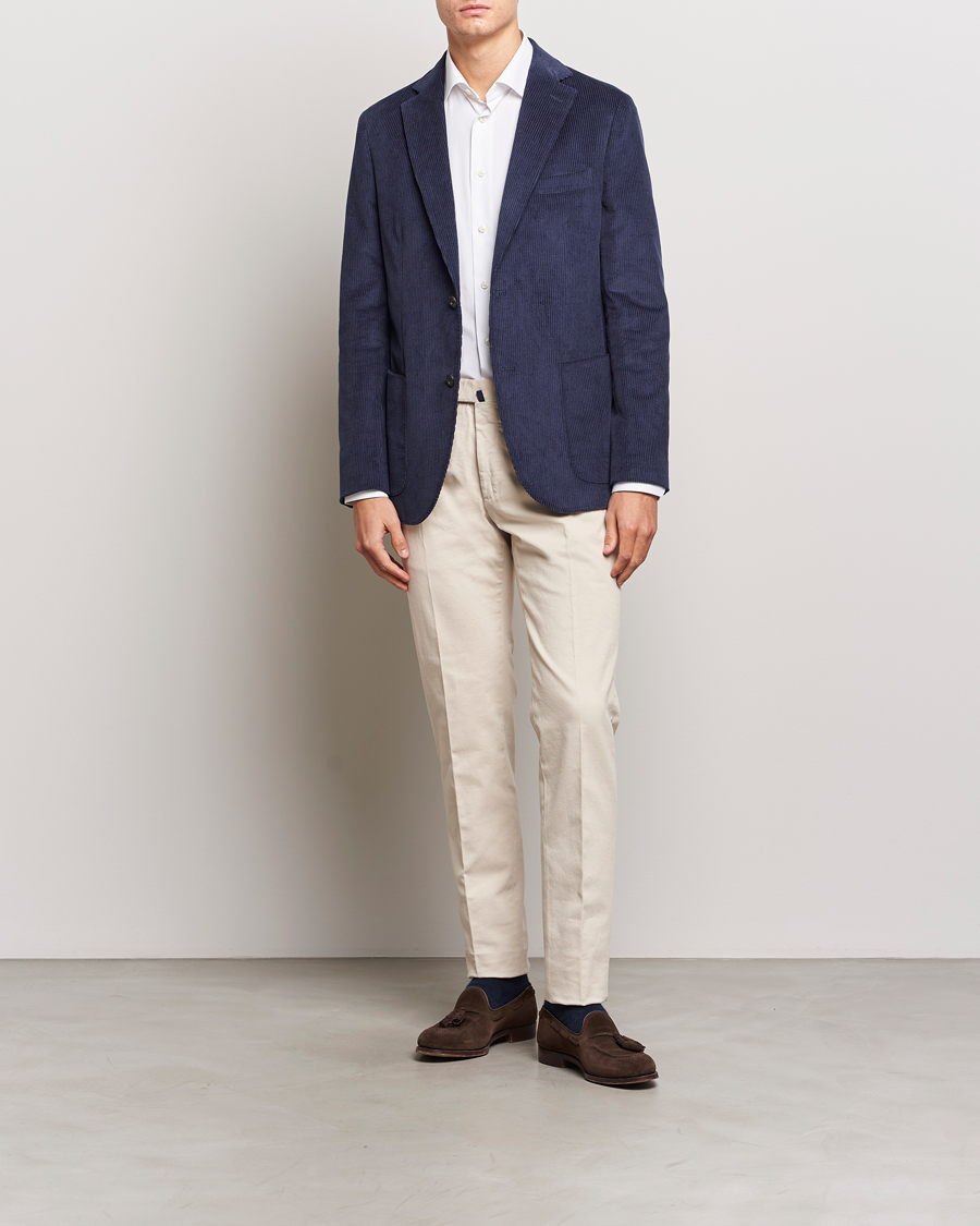 Men | Blazers | Incotex | Montedoro Unconstructed Corduroy Blazer Navy