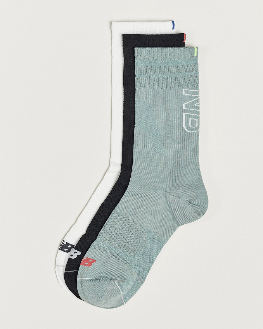 Men | Underwear & Socks | New Balance Running | 3-Pack Accelerate Running Socks Black/Green/White