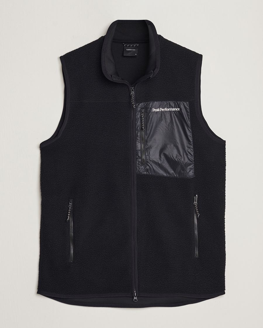 Men | Fleece vests | Peak Performance | Pile Vest Black