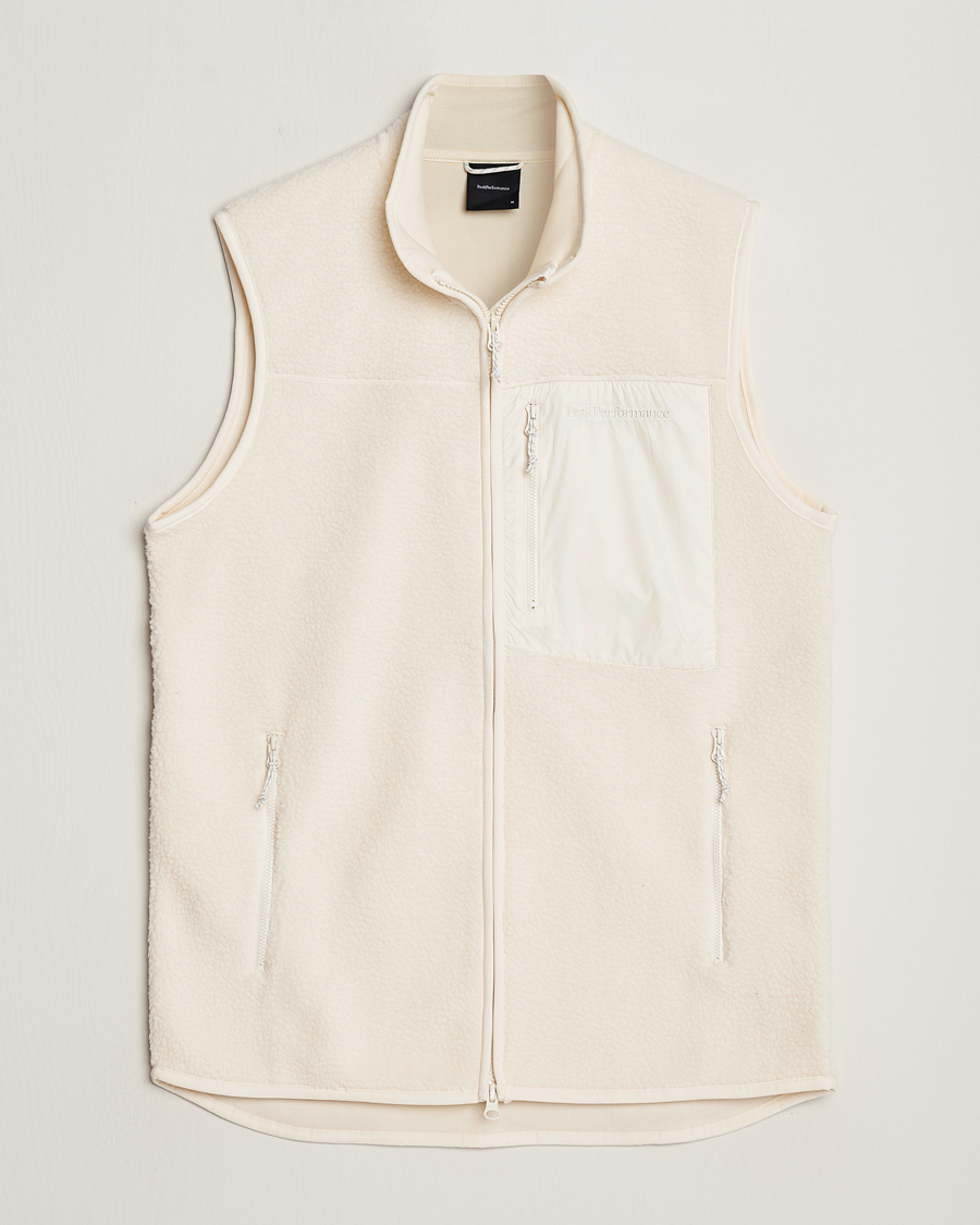 Men | Fleece vests | Peak Performance | Pile Vest Vintage White