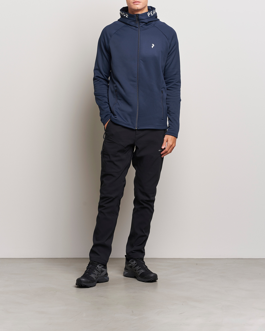 Men | Sweaters & Knitwear | Peak Performance | Rider Hooded Full Zip Blue Shadow