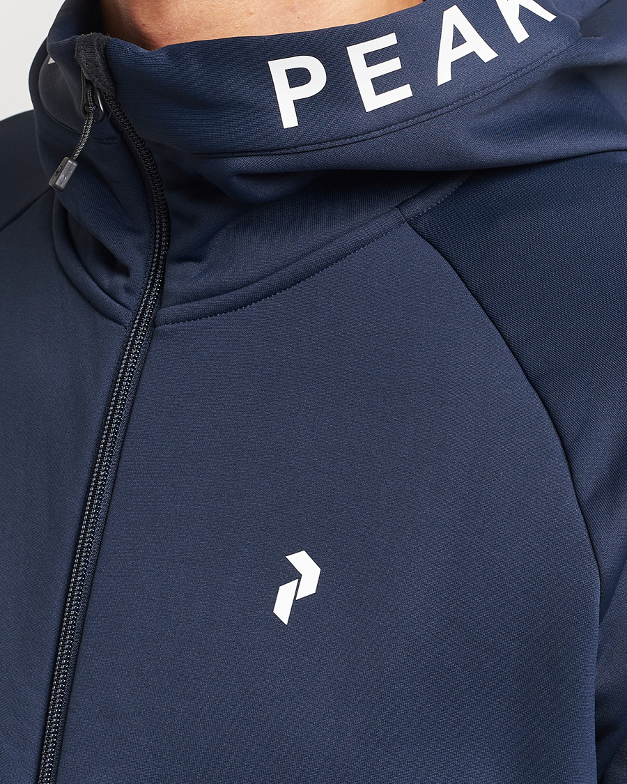 Men | Sweaters & Knitwear | Peak Performance | Rider Hooded Full Zip Blue Shadow