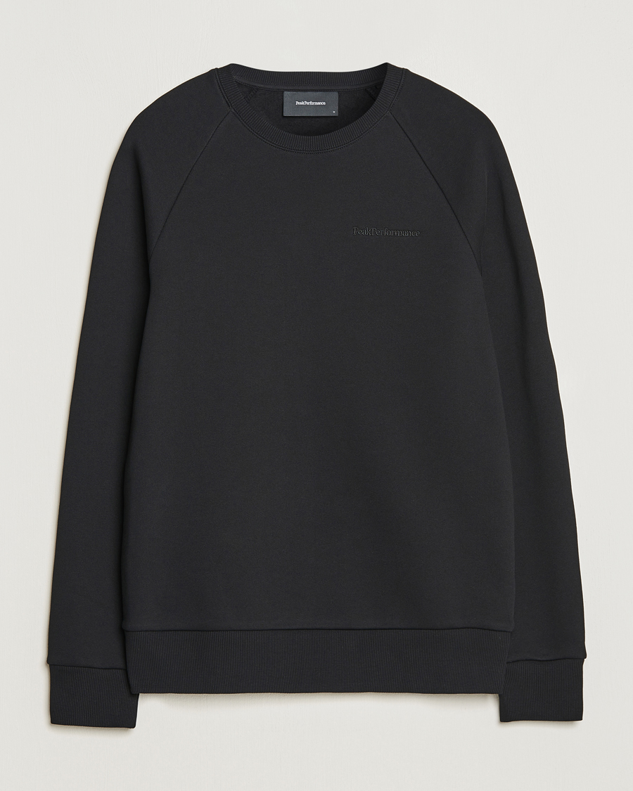 Men | Sweaters & Knitwear | Peak Performance | Original Logo Crew Neck Sweatshirt Black