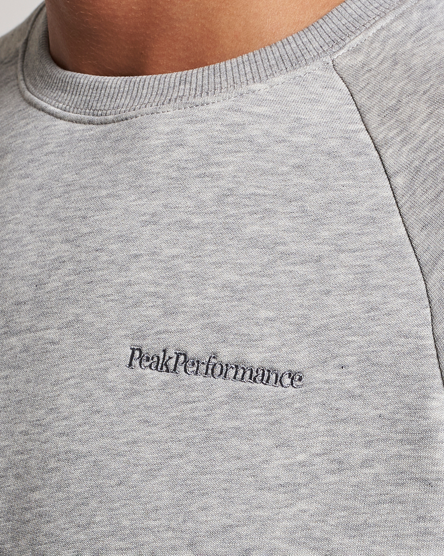 Men | Sweaters & Knitwear | Peak Performance | Original Logo Crew Neck Sweatshirt Grey Melange