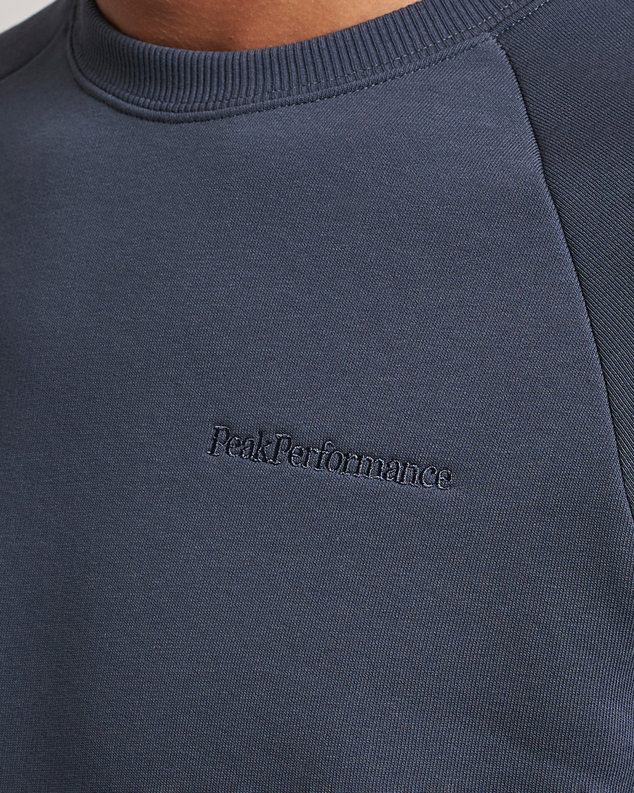 Men | Sweaters & Knitwear | Peak Performance | Original Logo Crew Neck Sweatshirt Omber Blue