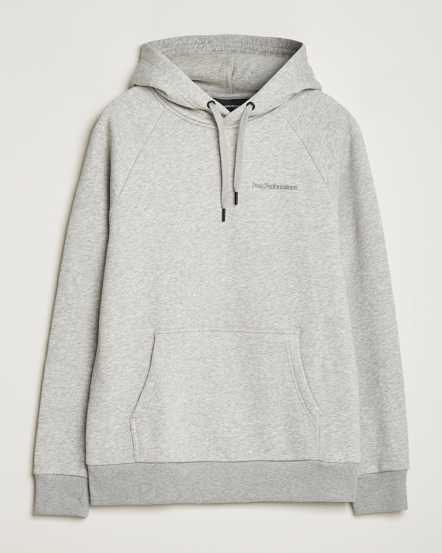 Men | Sweaters & Knitwear | Peak Performance | Original Logo Hoodie Grey Melange