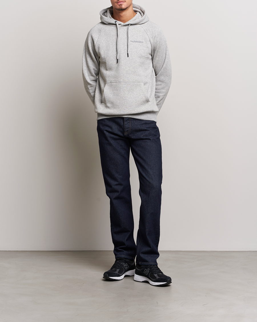 Men | Sweaters & Knitwear | Peak Performance | Original Logo Hoodie Grey Melange