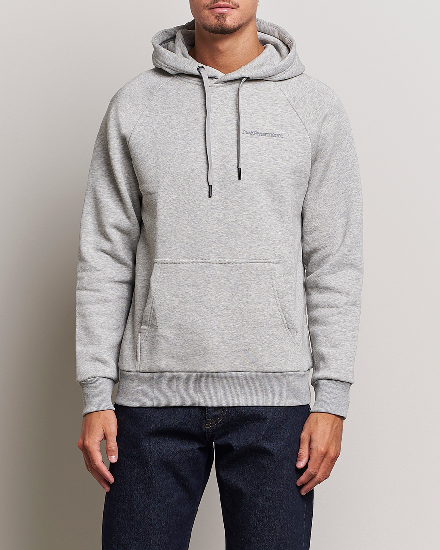 Men | Sweaters & Knitwear | Peak Performance | Original Logo Hoodie Grey Melange
