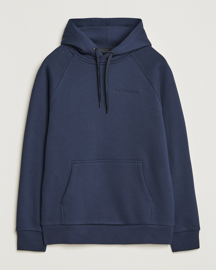 Men | Sweaters & Knitwear | Peak Performance | Original Logo Hoodie Blue Shadow