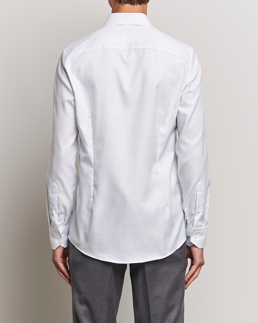 Men | Shirts | Stenströms | Slimline Thin Check Cut Away Shirt White