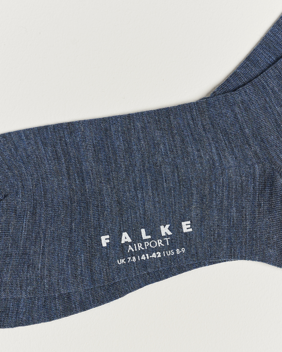Men | Falke | Falke | Airport Socks Dark Blue Melange