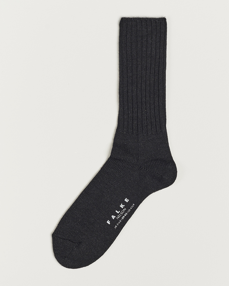 Men | Falke | Falke | Nelson Wool Boot Sock Anthracite Melange