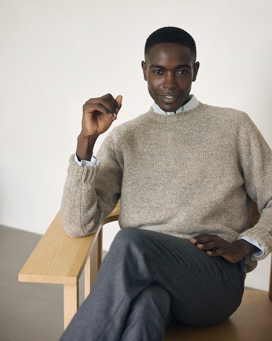 Men | Sweaters & Knitwear | Filson | Irish Wool 5-Guage Knitted Sweater Natural/Brown