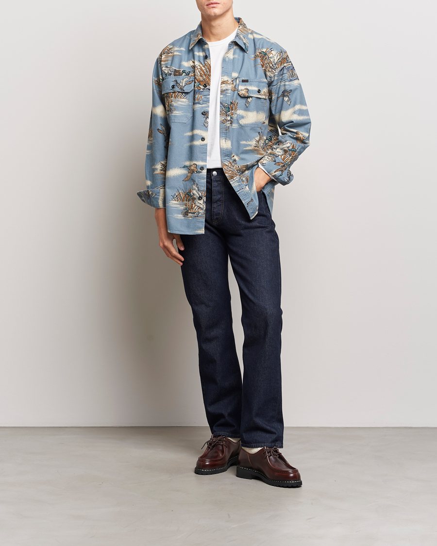 Men | Shirts | Filson | Field Flannel Shirt Marsh Scenic/Blue