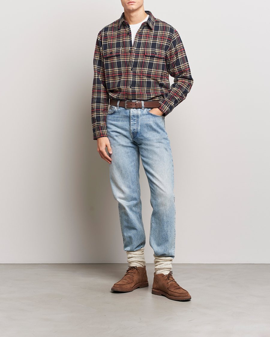 Men | Shirts | Filson | Vintage Flannel Work Shirt Navy/Ivory Red